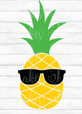 Pineapple wearing sunglasses.